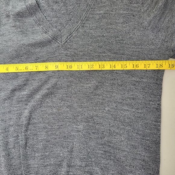 Sandro Paris Merino Wool V-Neck Sweater Size Small Gray Washable Preppy Classic - Picture 9 of 13